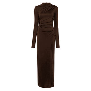Jersey Draped Long Sleeve Gown