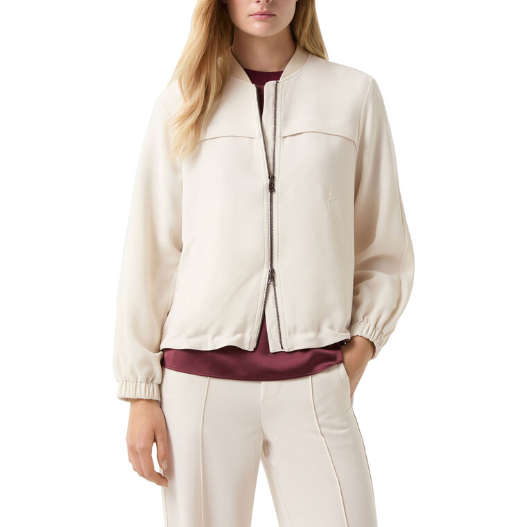 Sheila Crepe Zip Up Blouson Jacket image number null