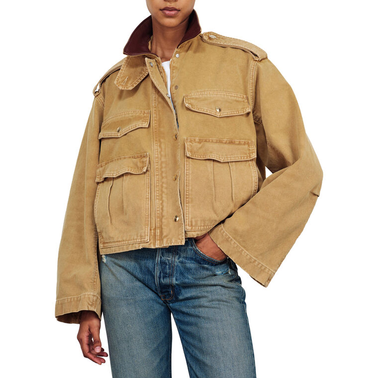 The Henderson Cropped Cotton Canvas Jacket image number null