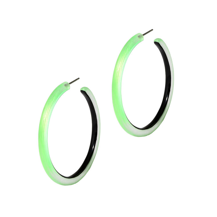 Skinny Lucite Hoop Earrings image number null