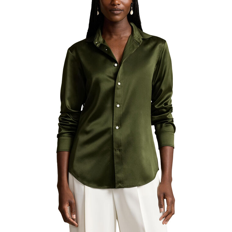 Slim Fit Silk Shirt image number null