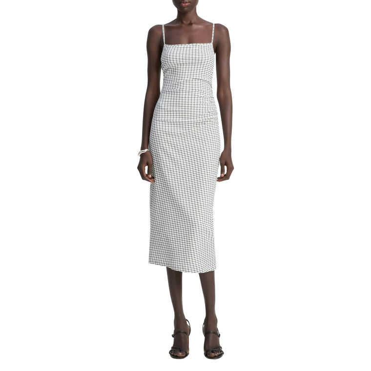 Checked Smocked Tank Dress image number null