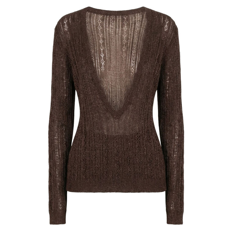 Zula Long Sleeve Sheer Knit Top image number null