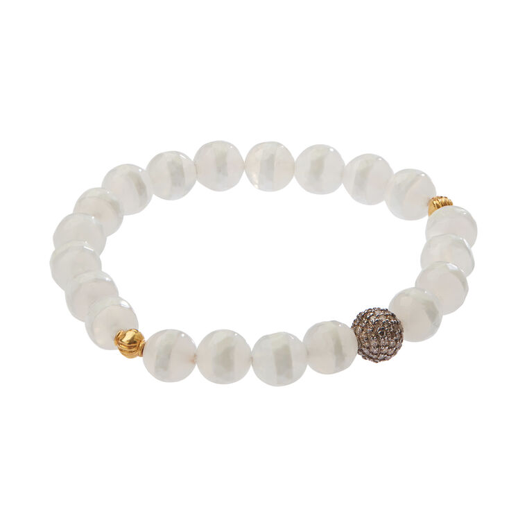 Agate Stripe Beaded Bracelet image number null