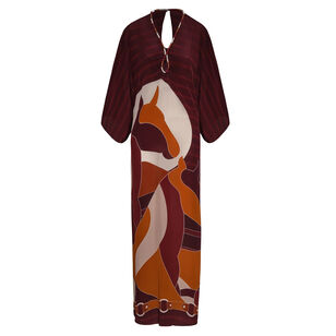 Andina Hand-Embroidered Crepe De Chine Maxi Tunic