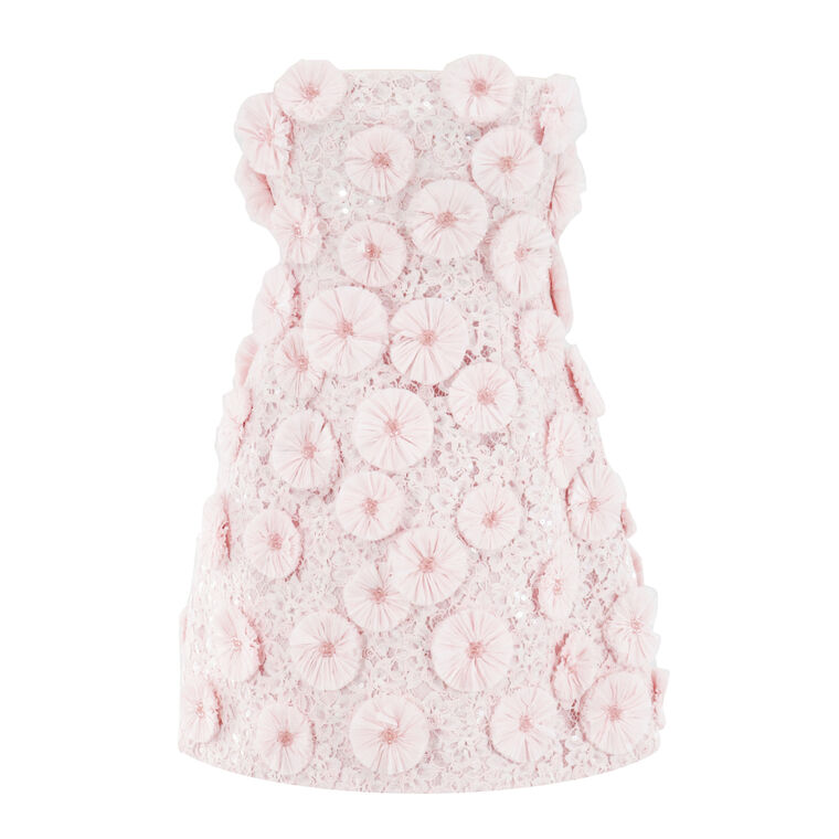 Holland Strapless Floral Raffia Applique Bustier Mini Dress image number null