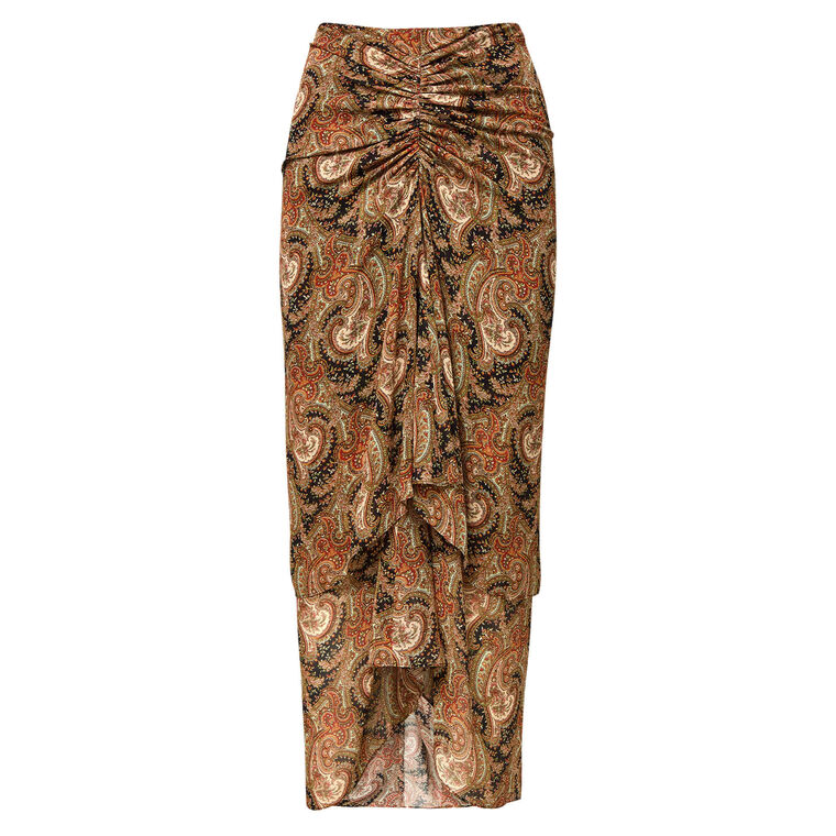 Sira Silk Midi Skirt image number null