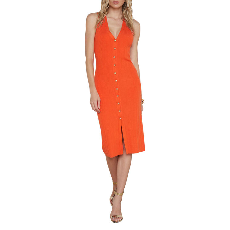 Domino Knit Sleeveless Button Dress image number null
