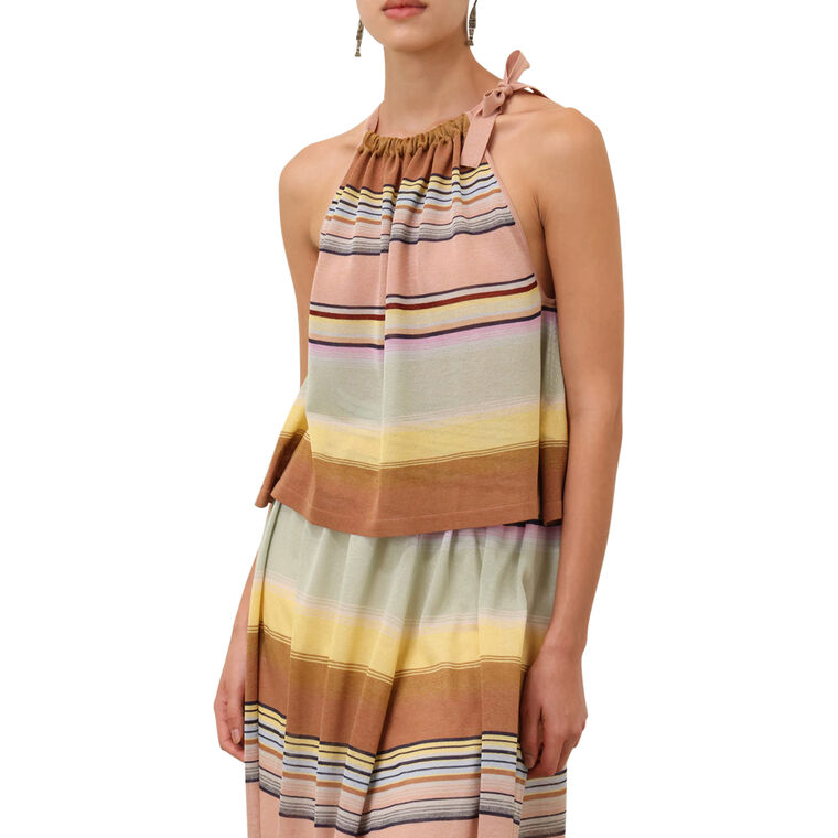 Coco Stripe Halter Top image number null