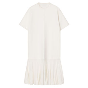 Drift Pleated Layer Short Sleeve Midi Dress