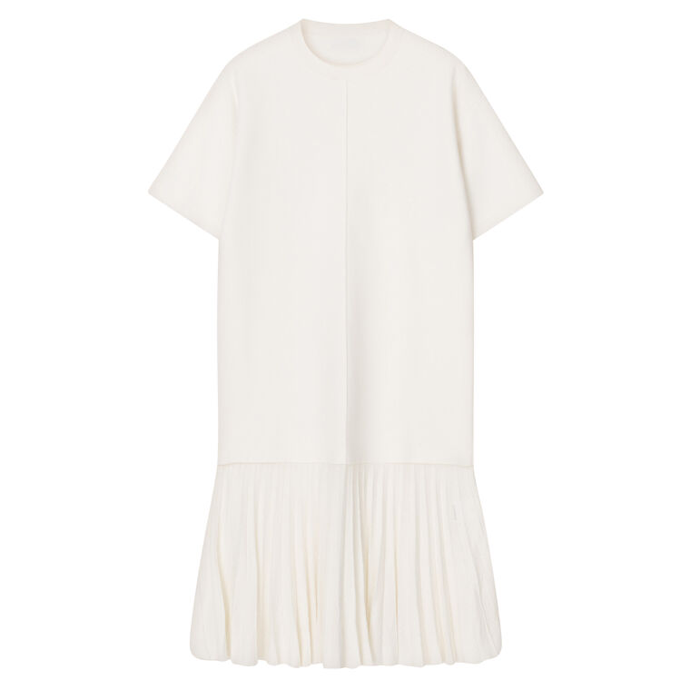 Drift Pleated Layer Short Sleeve Midi Dress image number null