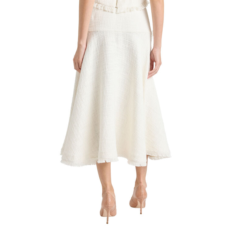 Henriette Crunchy Flower Tweed Midi Skirt image number null