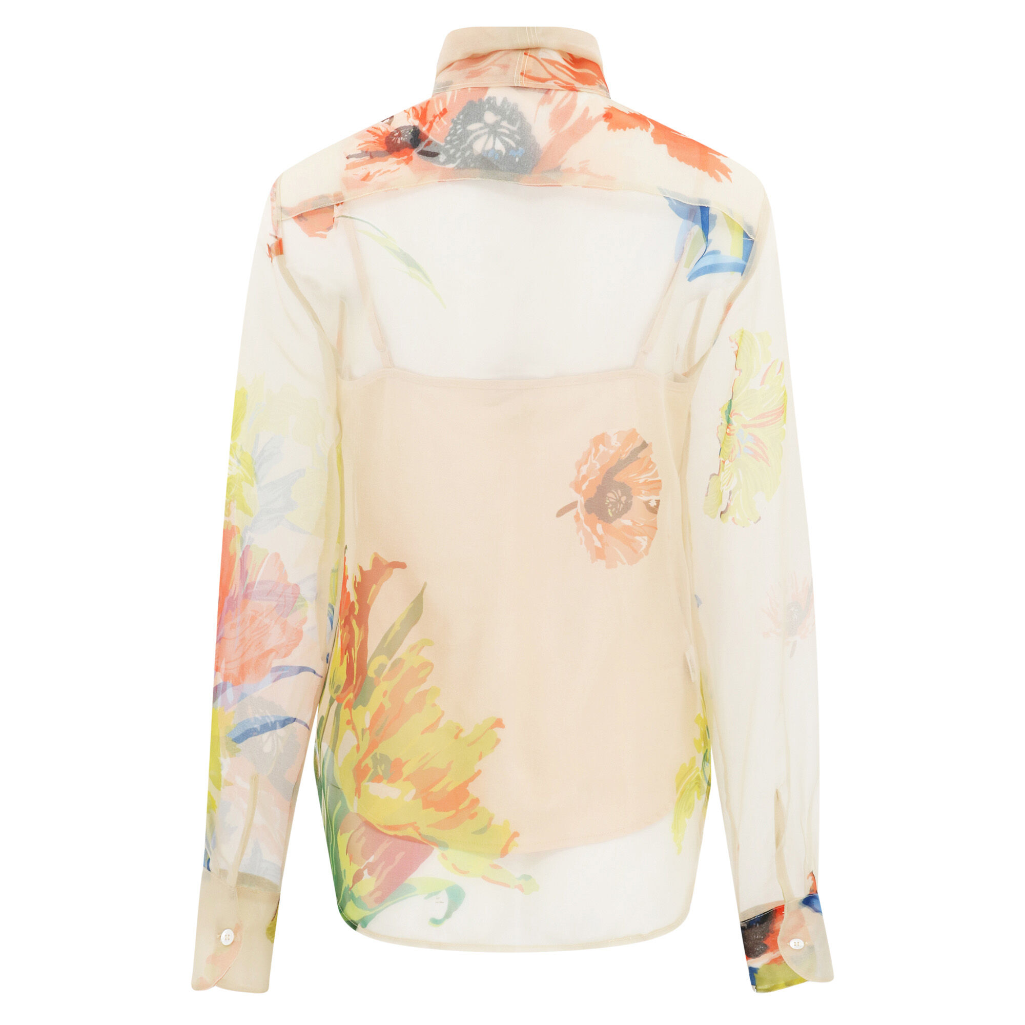 MERI GAUZY WHISPER WRAP FRONT FITTED LONG SLEEVE V-NECK TEE