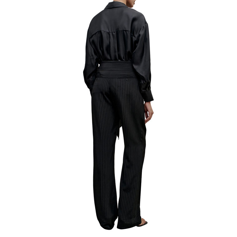 Ulla Tie-Detail Tailored Pinstripe Trouser image number null