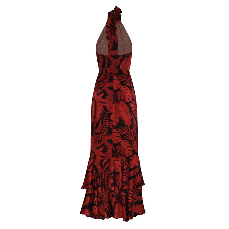 El Rocio Sleeveless Jacquard Silk Maxi Dress image number null