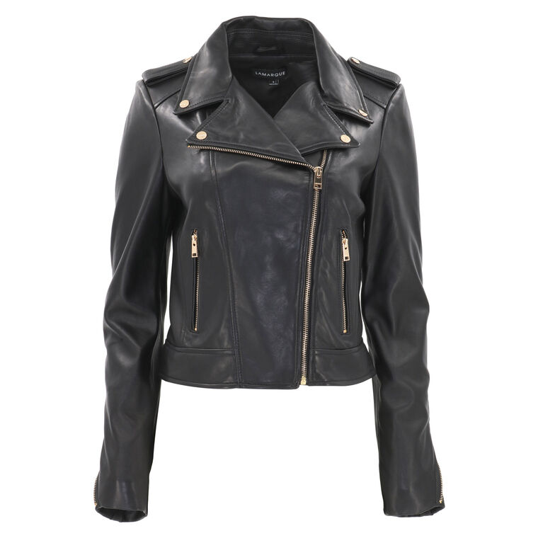 Donna Iconic Leather Biker Jacket image number null