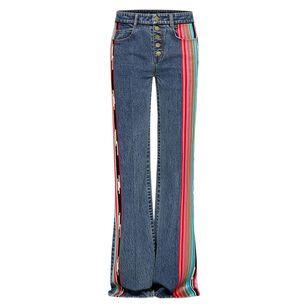 Omar Straight-Leg Stripe Detail Jeans