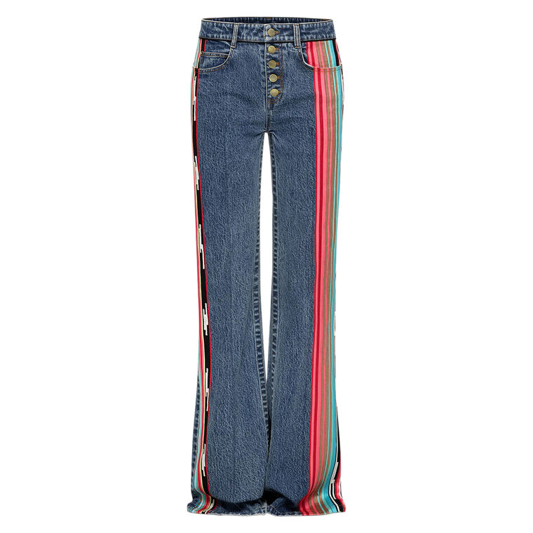 Omar Straight-Leg Stripe Detail Jeans image number null