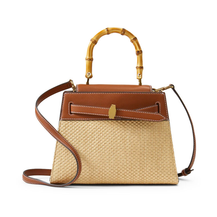 Raffia Dash Top Handle Bag image number null