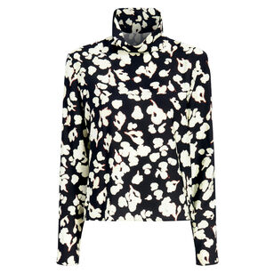 Ansel Long Sleeve Top In Printed Soft Twill