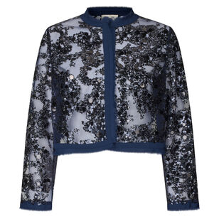 Bethina Cropped Sheer Sequin Jacket