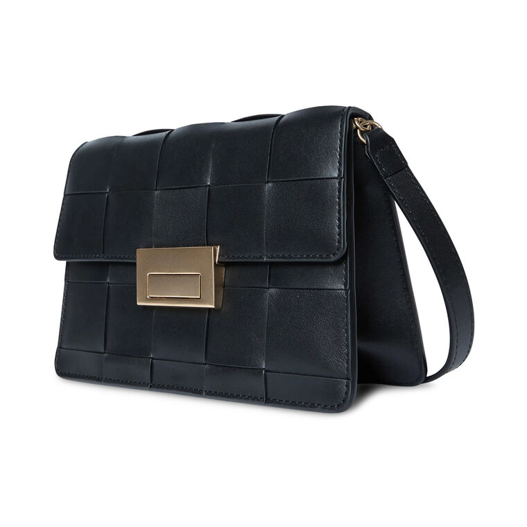 Delphine Woven Leather Shoulder Bag image number null