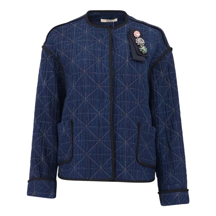 Quilted Italian Denim Jacket image number null