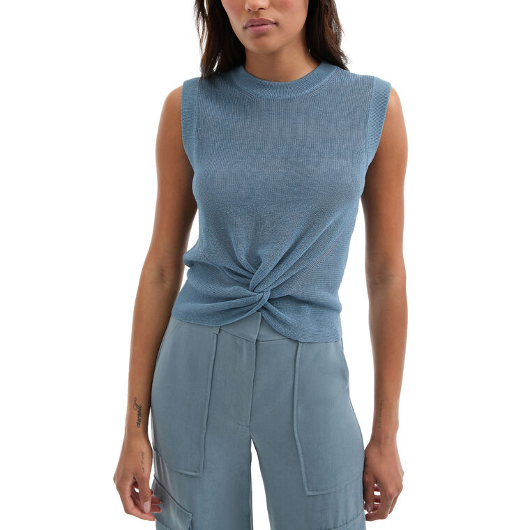 Kellen Sleeveless Twist-Front Sweater image number null