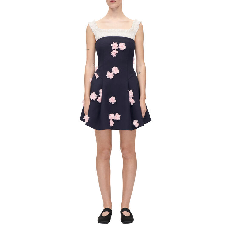 Crepe Off-The-Shoulder Short Dress image number null