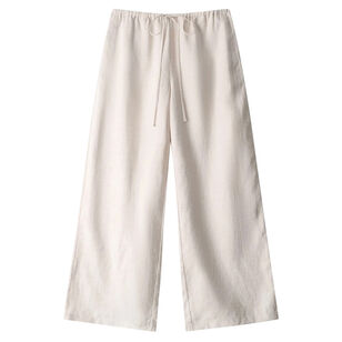 Mateo Linen Cropped Wide-Leg Pant