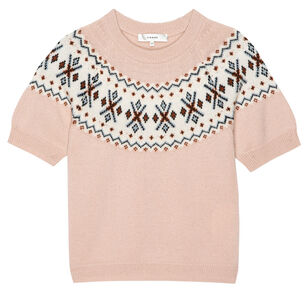 The Short Sleeve Cashmere Fairisle Crew Sweater The Short Sleeve Cashmere Fairisle Crew Sweater