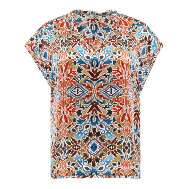 Go Raw Revisited Silk Tee With Placed Print image number null