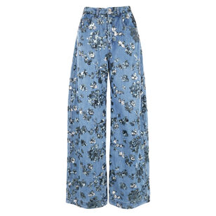 Sequin Embroidered Boyfriend Pants