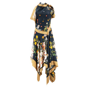 Scarf Sleeveless Midi Dress In Football Print