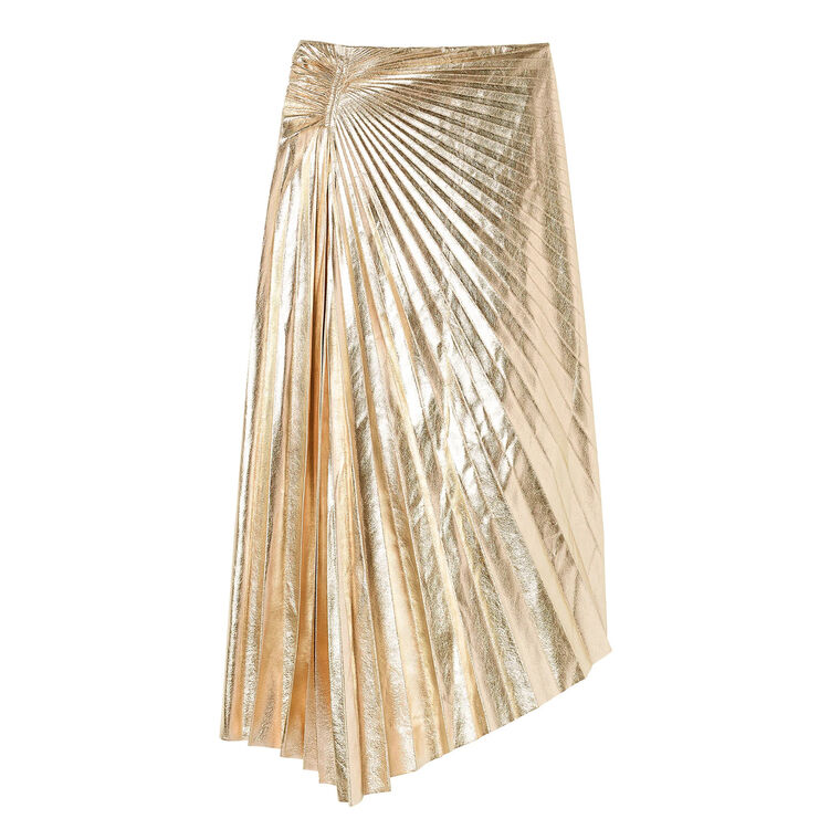 Tori Metallic Vegan Leather Skirt image number null