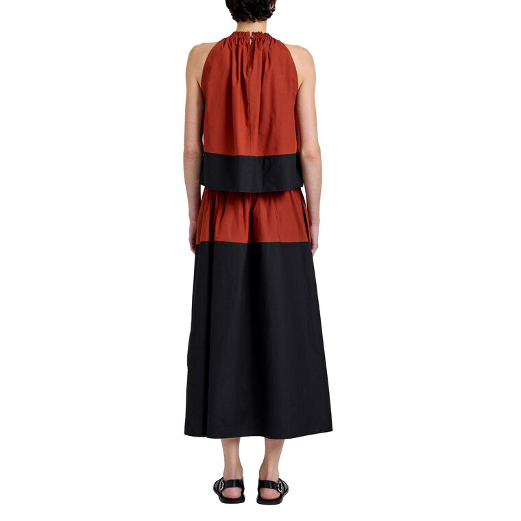 Esme Colorblocked Halter Top In Poplin image number null
