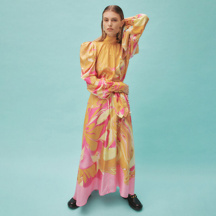 Luca Long Sleeve Midi Dress image number null