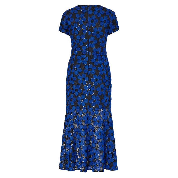 Tahlia Tulle Mesh Embroidery Midi Dress image number null