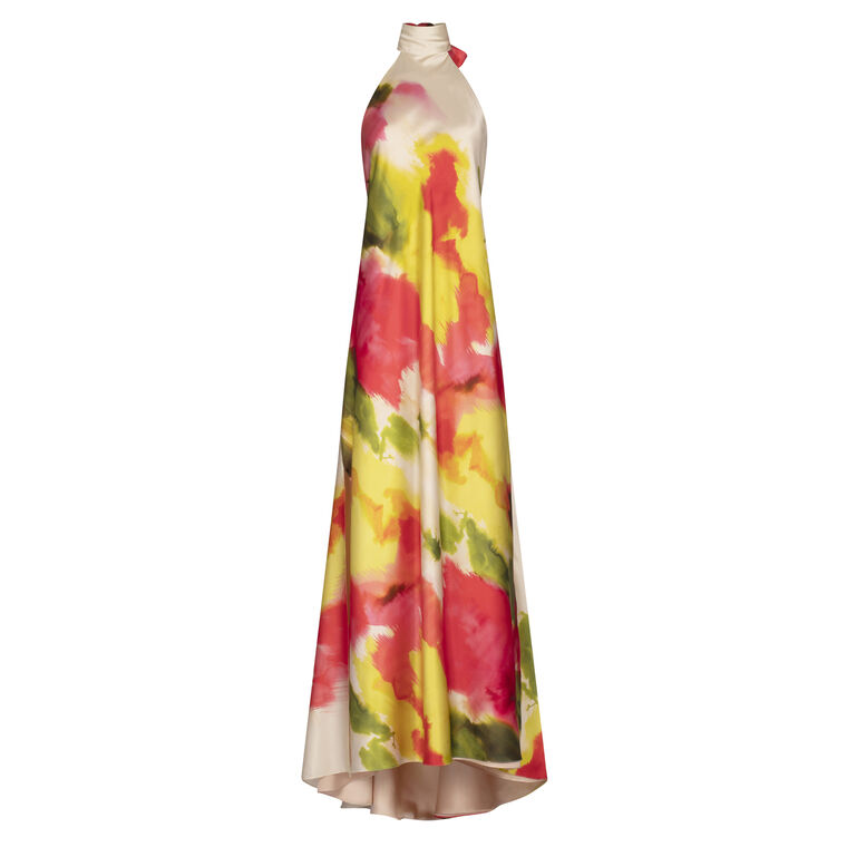 Sherry Halterneck Silk Maxi Dress image number null