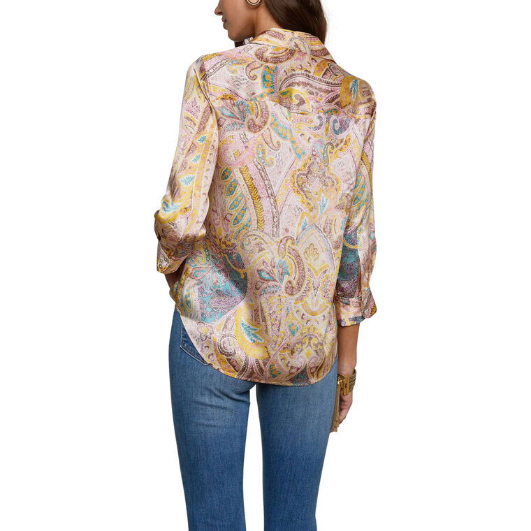 Dani 3/4 Sleeve Silk Blouse image number null