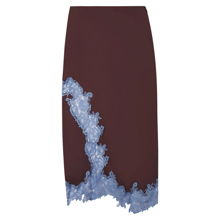 Olivia Satin And Lace Midi Skirt image number null