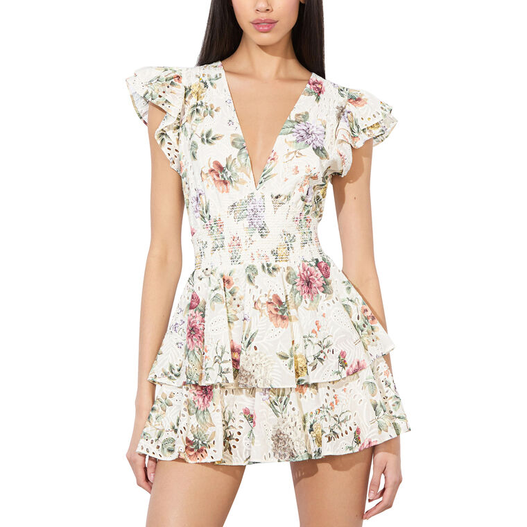 Kessie Ruffle Short Sleeve Romper image number null