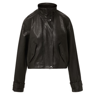 Bateman Cropped Leather Jacket
