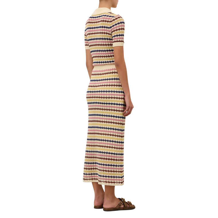 Awaken Scallop Short Sleeve Knit Polo image number null