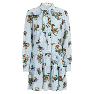 Ulanie Butterfly Print Long Sleeve Mini Dress