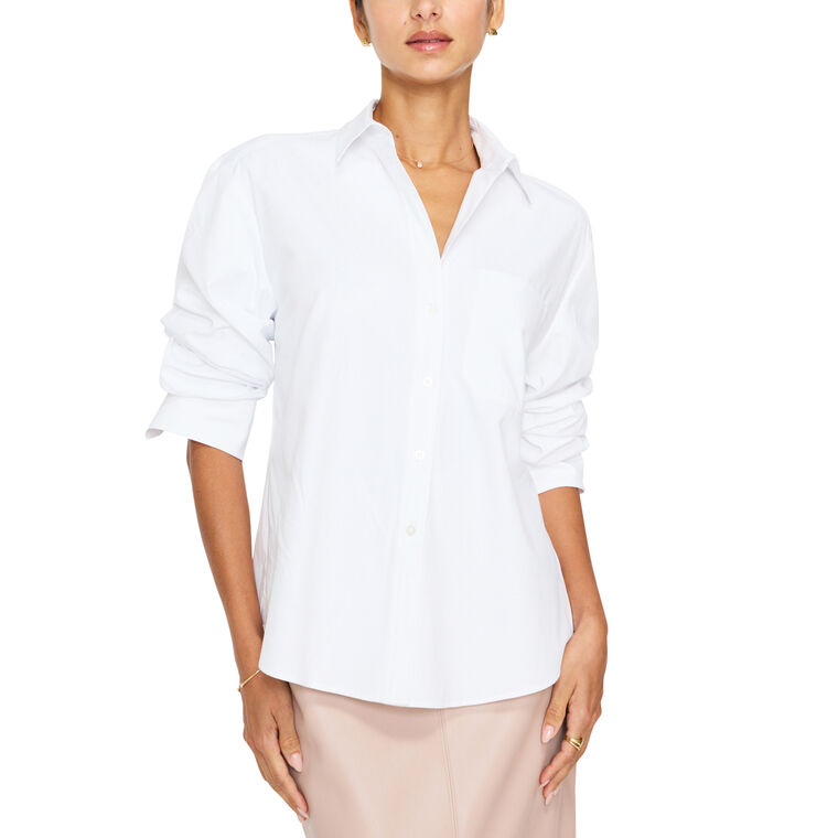 The Pia Button-Front Scrunch Sleeve Shirt image number null