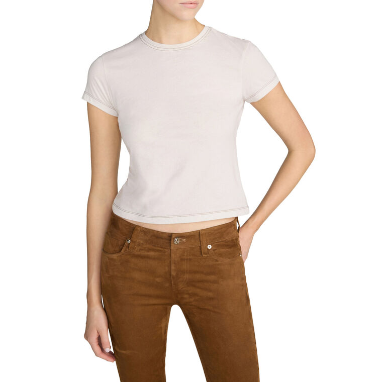 The Contrast Stitch Baby Tee image number null