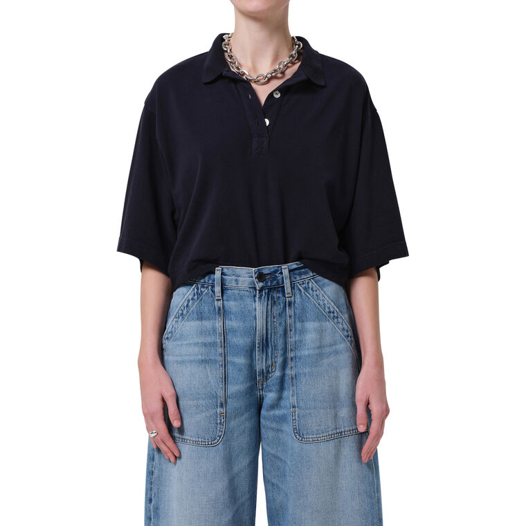 Lowen Oversize Cotton Polo Shirt image number null