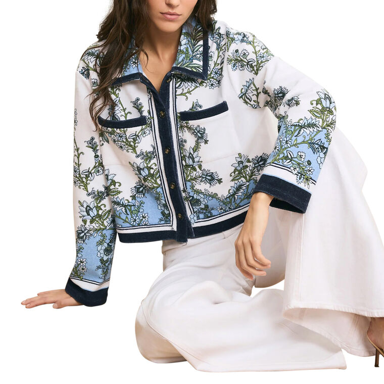 Novelle Long Sleeve Terry Button-Down Shirt image number null