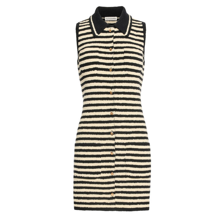 Mamie Sleeveless Striped Knit Mini Dress image number null